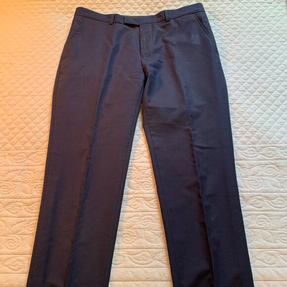 Ben Sherman Tailoring Men’s Dress Pants – Navy Wool Blend (32x32, EU 48) - Picture 3 of 9